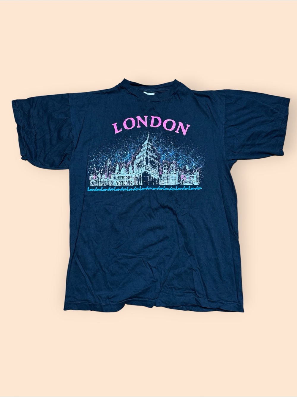 Vintage 1990s London England T Shirt Men’s Large Black Vtg 90s